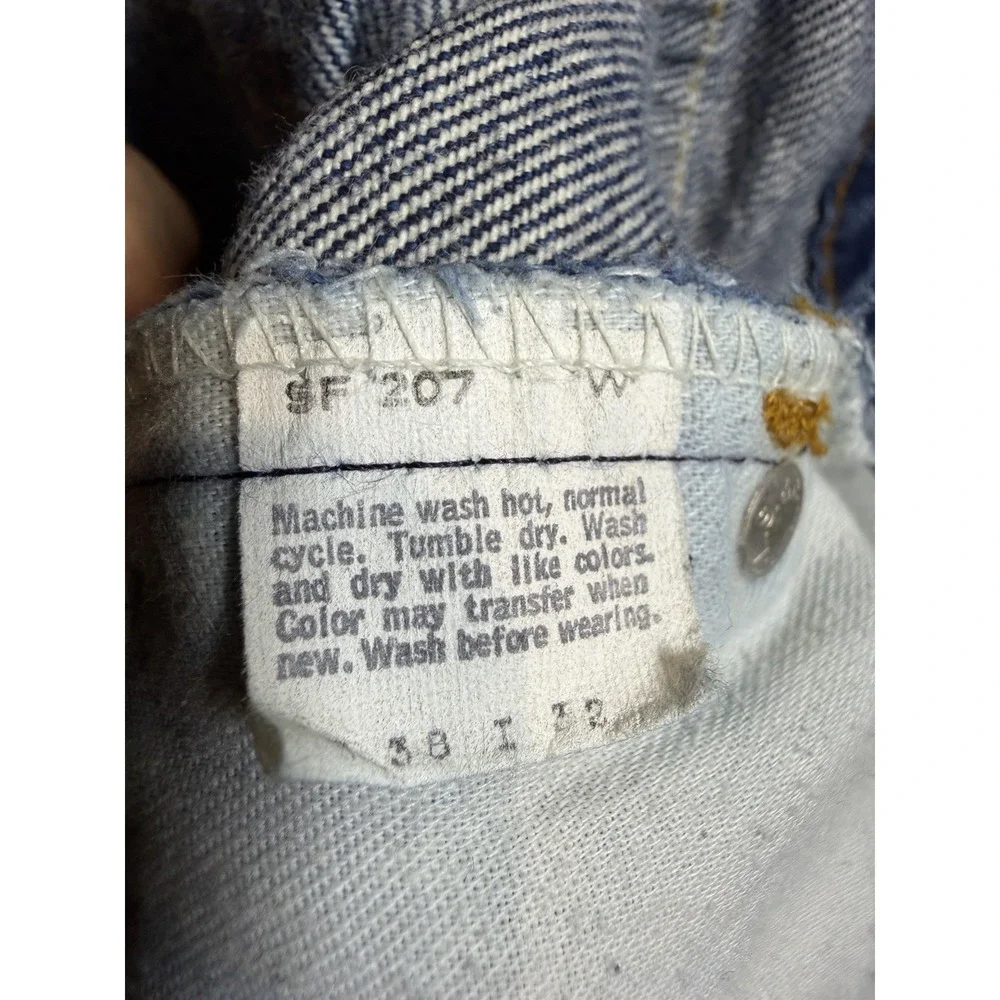 Vintage loggers Levi's Blue Cotton Denim Straight Jeans Men Suspender
